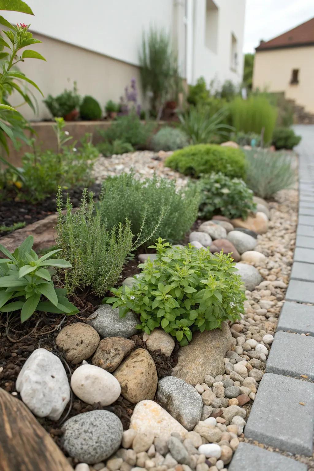 An aromatic herb rock garden that's both beautiful and useful.