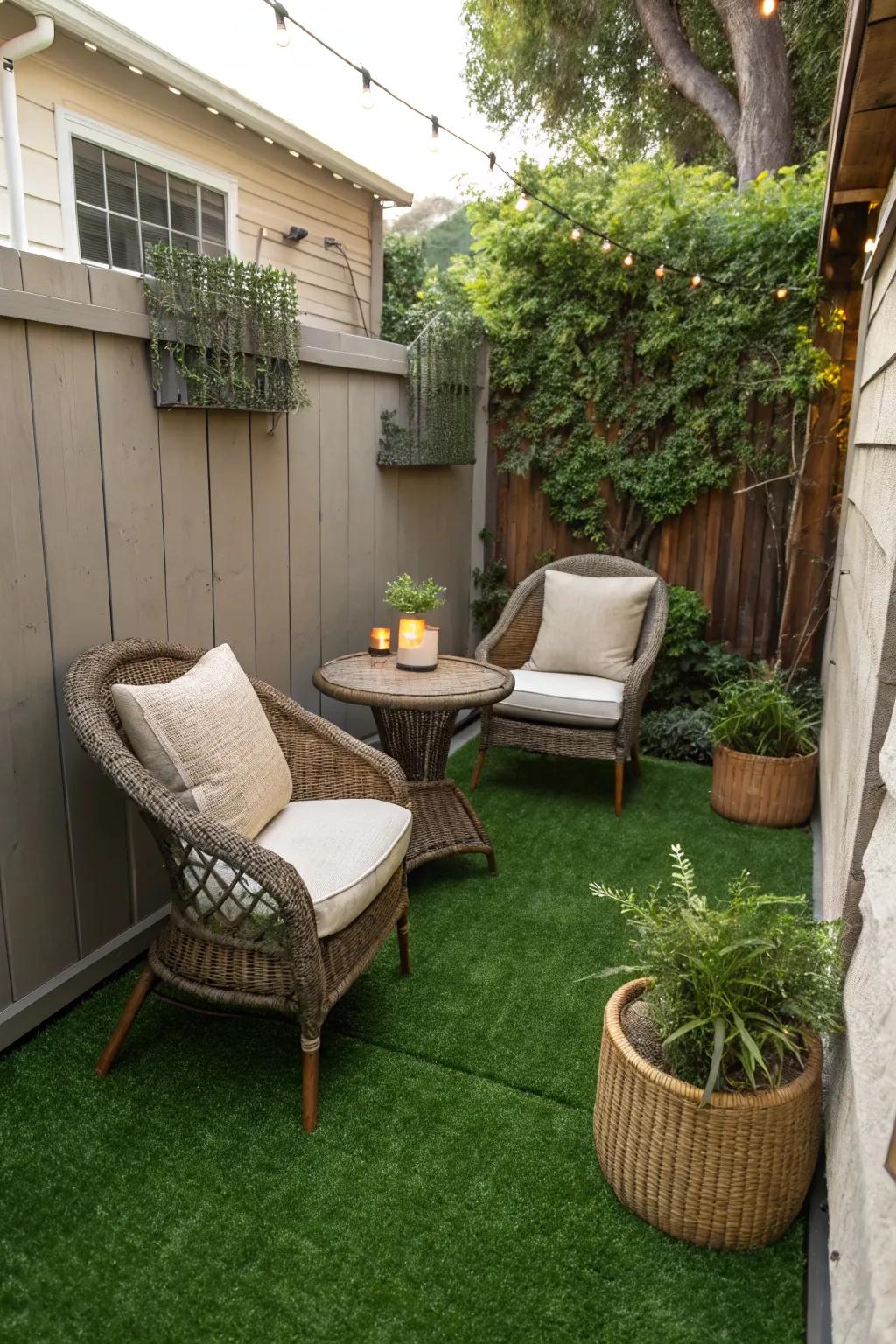 A serene seating nook perfect for enjoying outdoor moments.