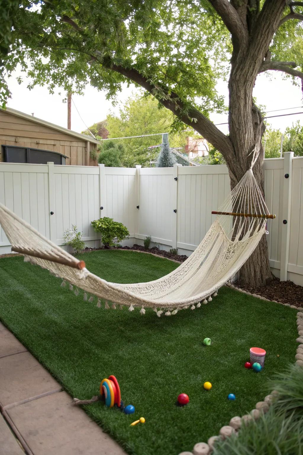A peaceful hammock setup for ultimate relaxation.