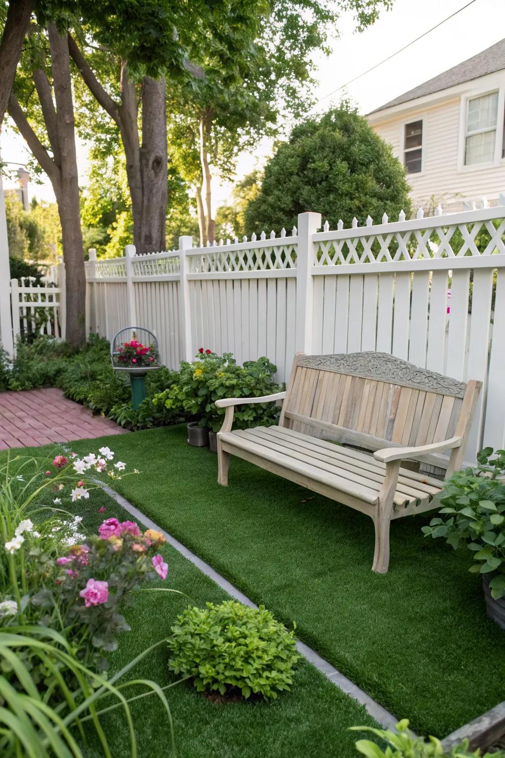 A serene garden bench for quiet moments.
