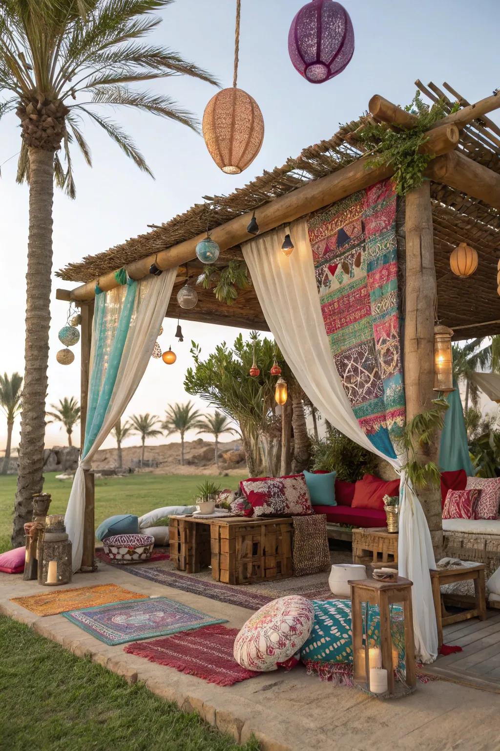 Create a bohemian haven with a uniquely decorated palapa.