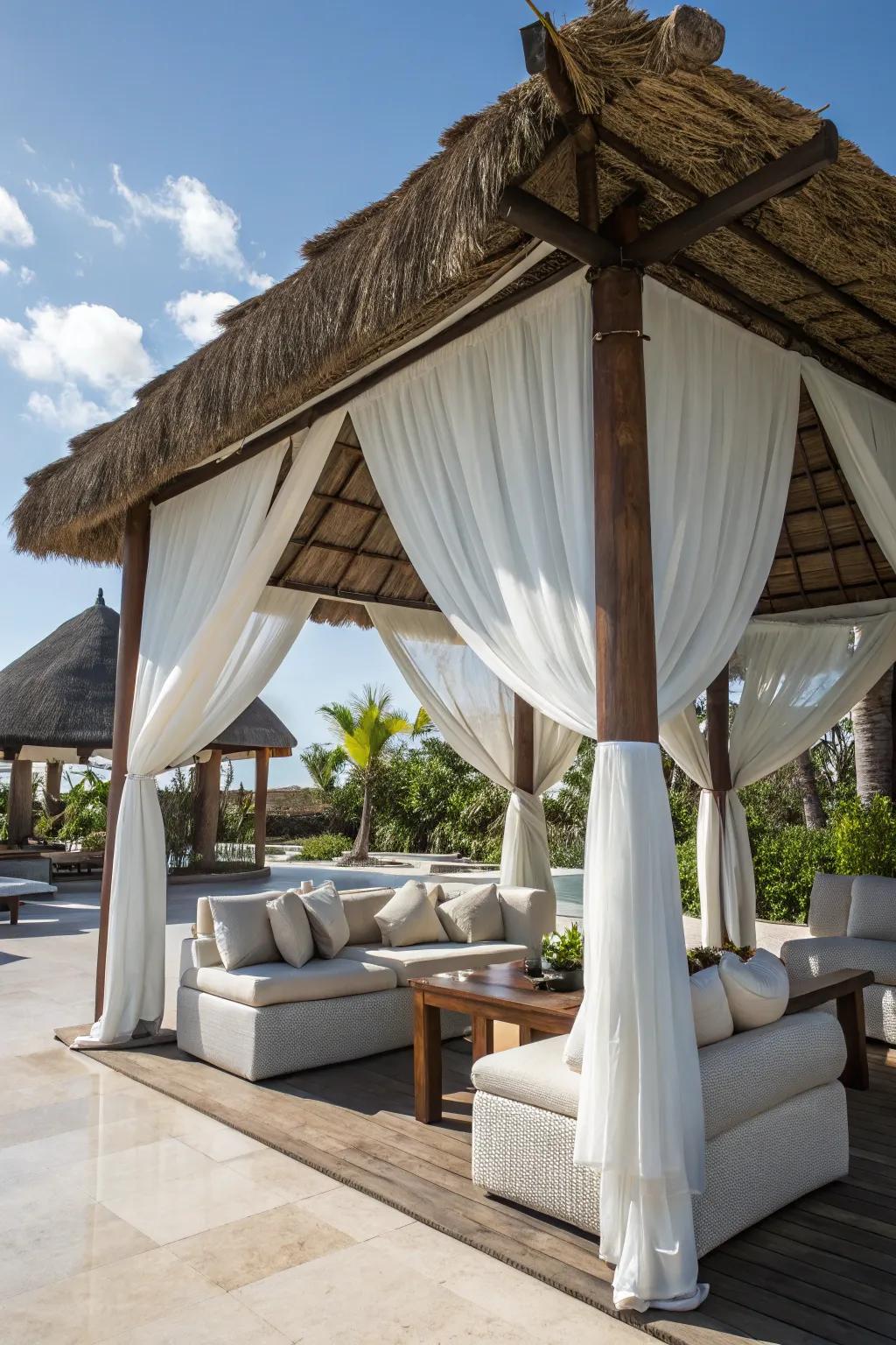Elevate your backyard with a glamorous palapa design.