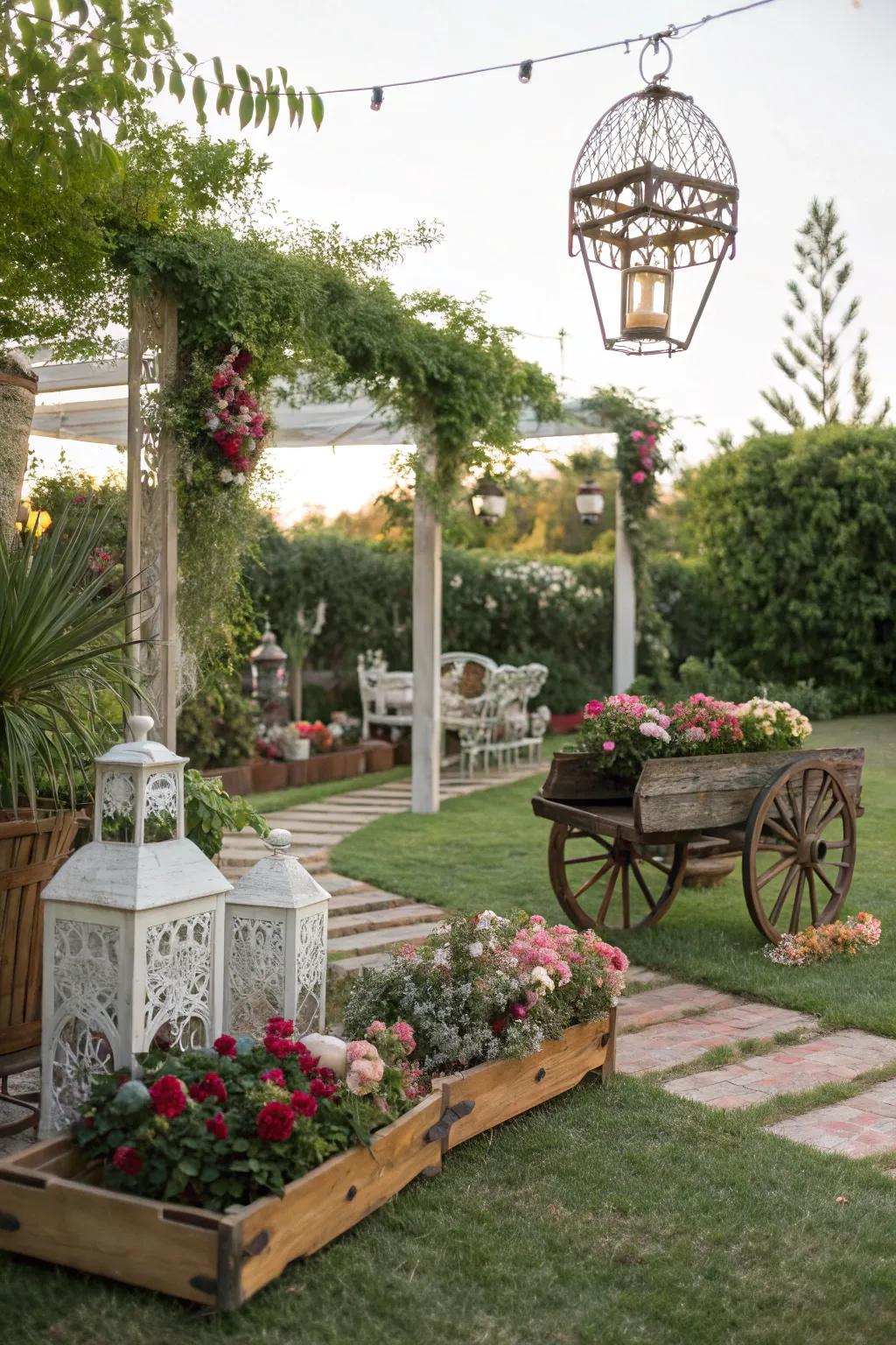 Add charm with vintage garden decor.