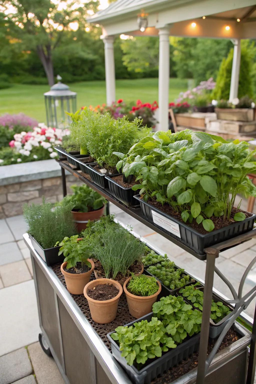 Engage guests with an interactive herb station.