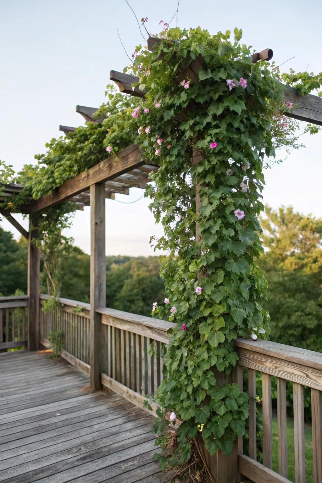 A vertical garden trellis can bring nature closer to your deck.