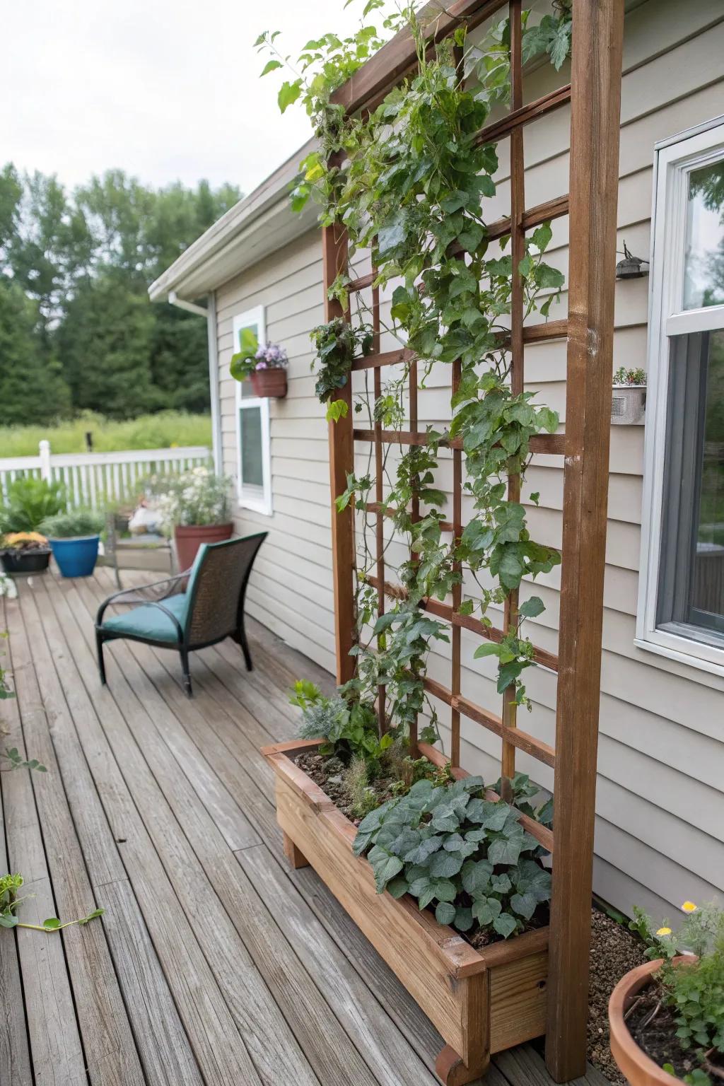 DIY trellises allow for personalized and creative expressions on your deck.
