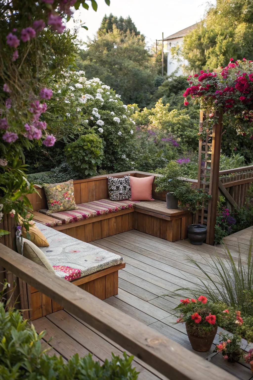 Maximize space with stylish built-in seating.