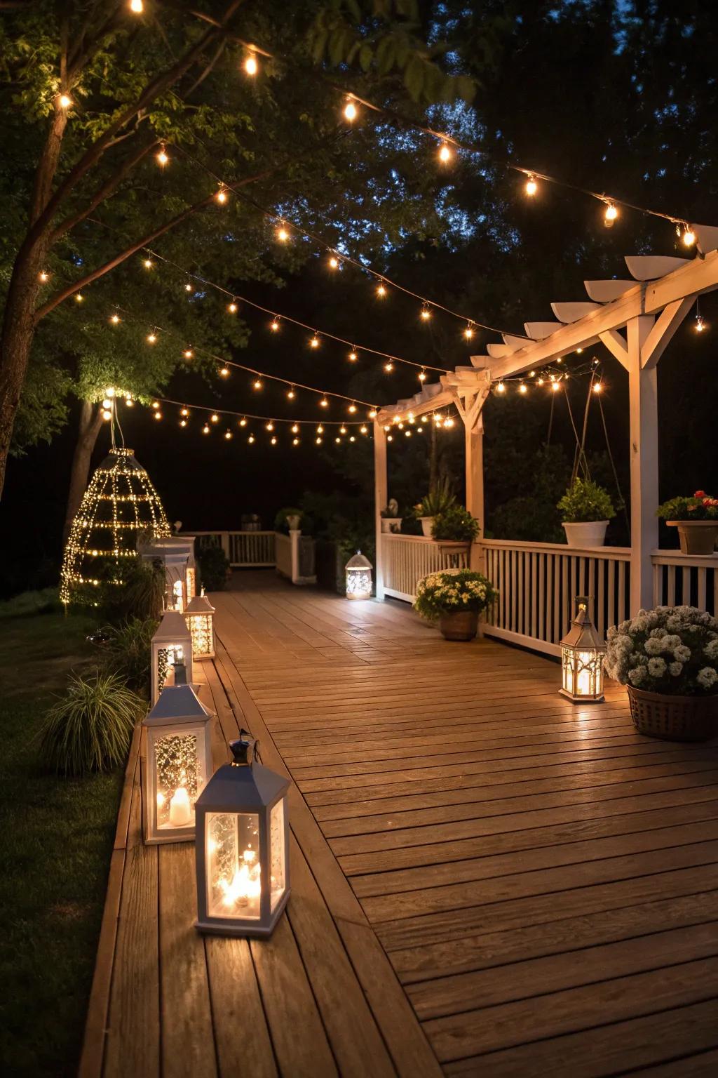 Set the mood with beautiful lighting on your deck.