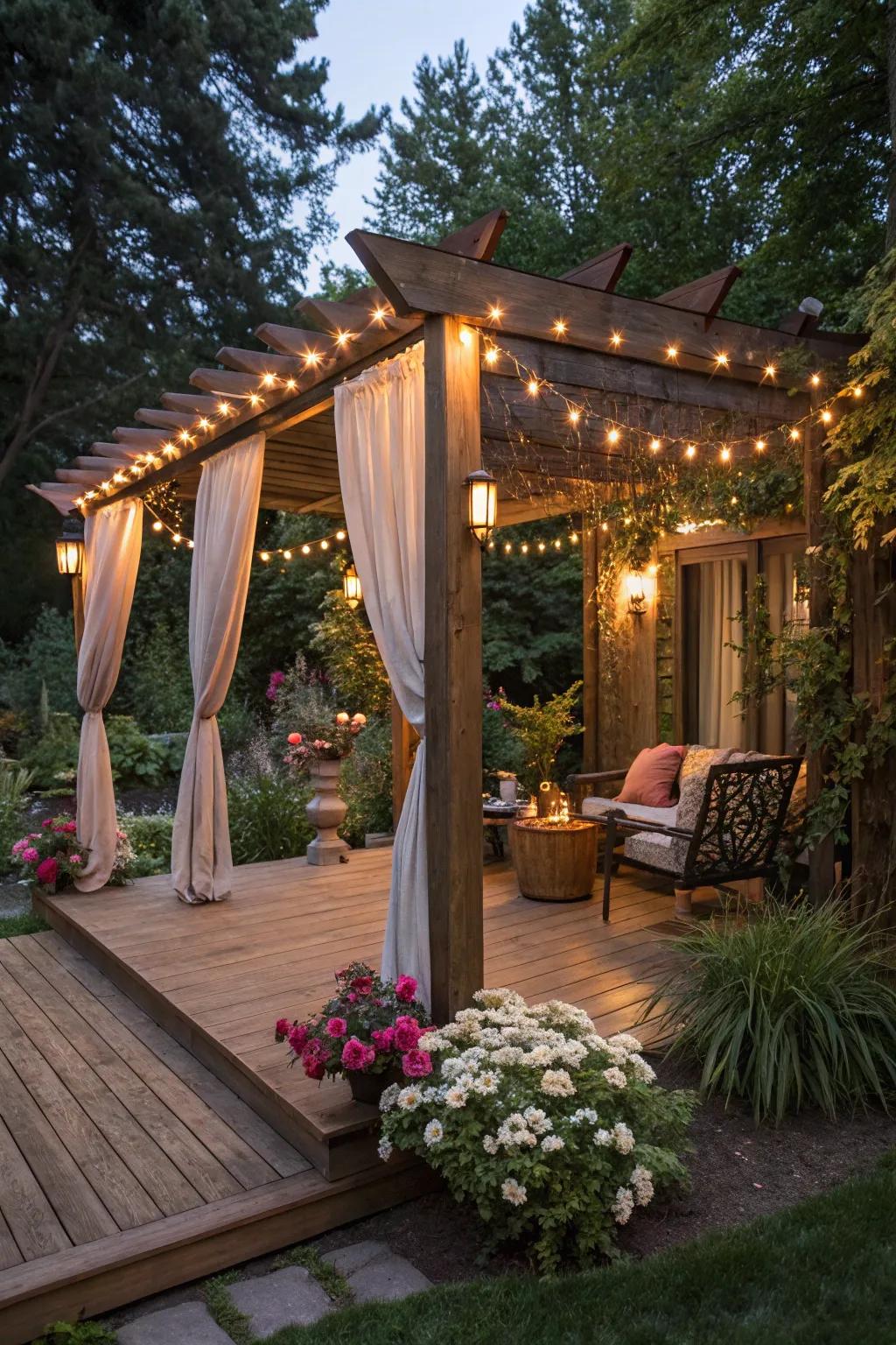 A pergola adds both shade and elegance to your deck.