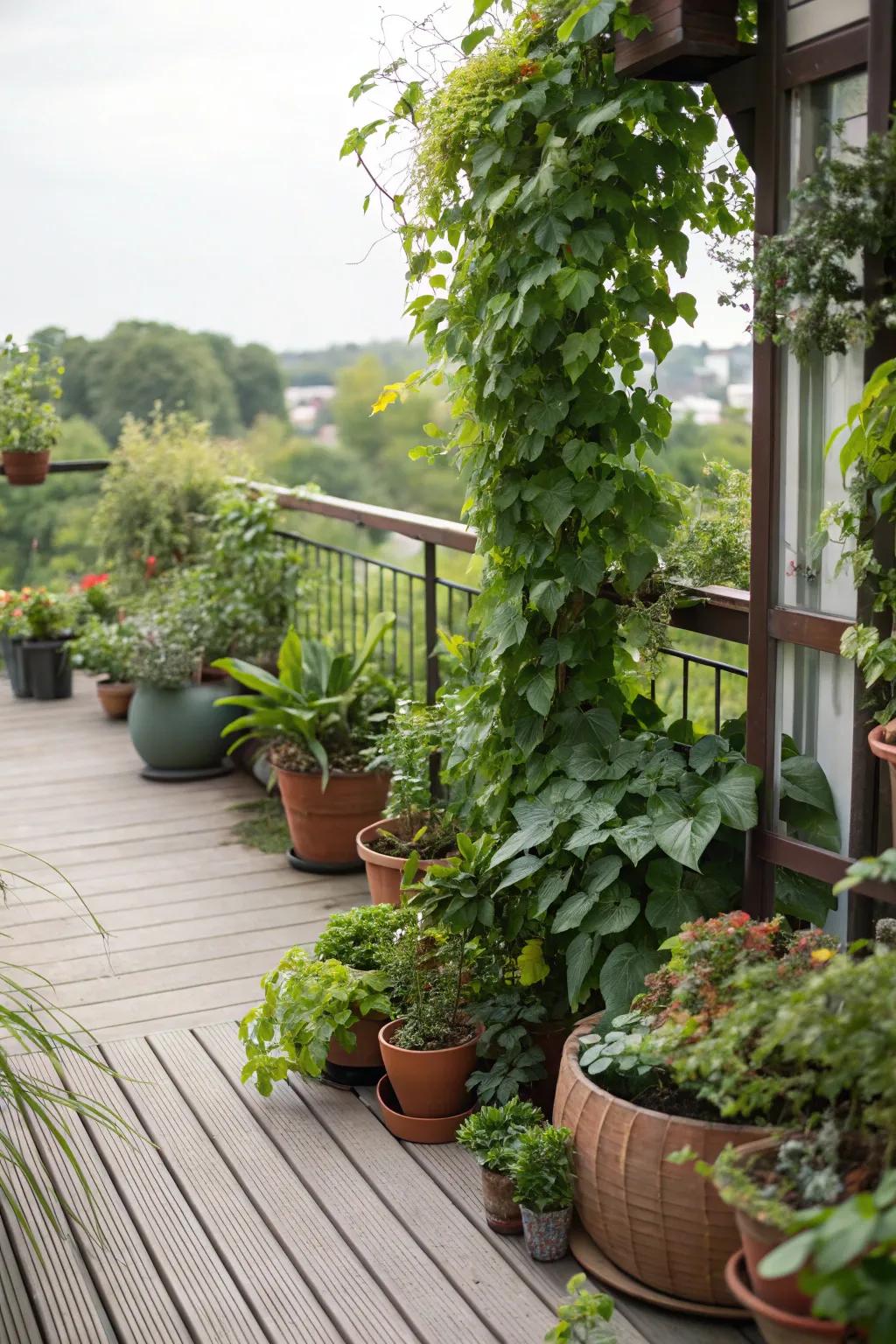 Enhance your deck with a lush green oasis.