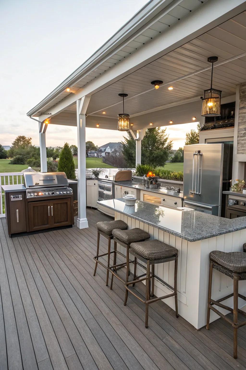 Cook up a storm with a stylish outdoor kitchen on your deck.