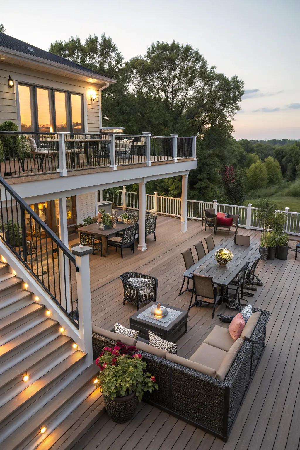 Add depth to your deck with a multi-level design.