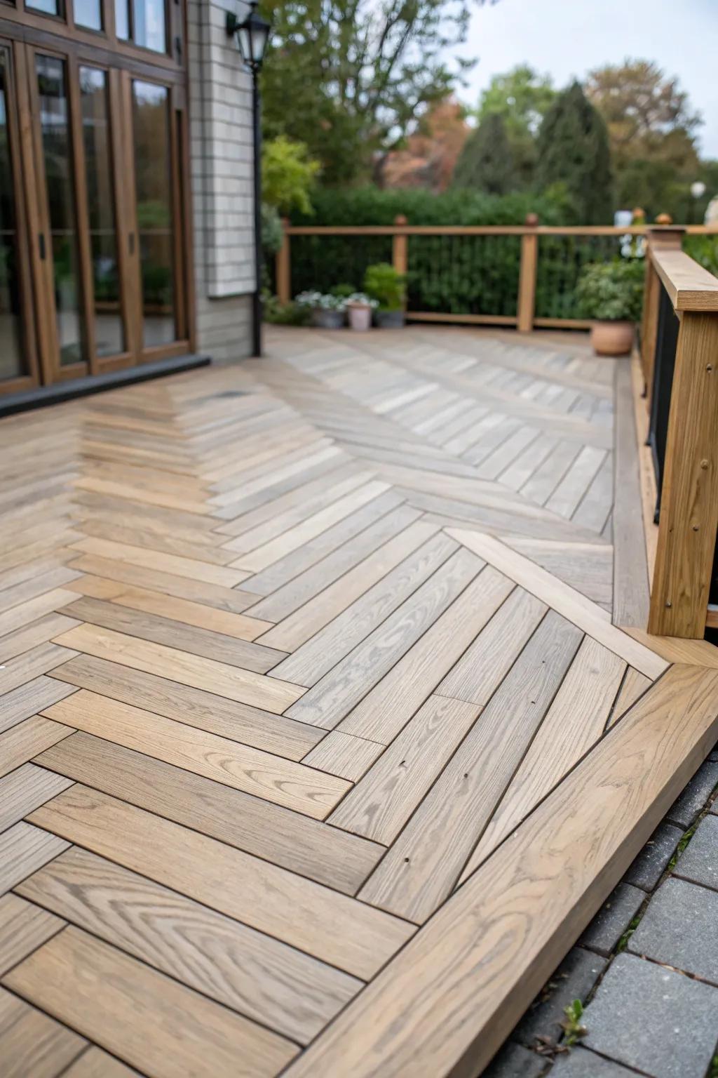 Create visual interest with unique decking patterns.