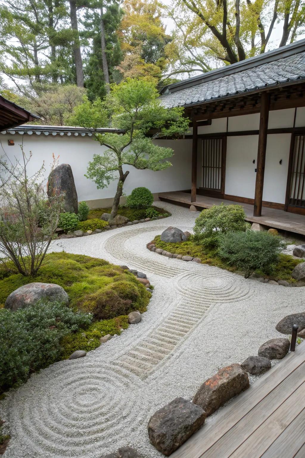 Find tranquility with a Zen garden deck.