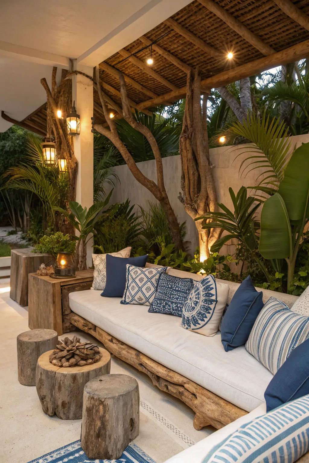 Relax in your own coastal lounge area with soothing ocean-inspired decor.