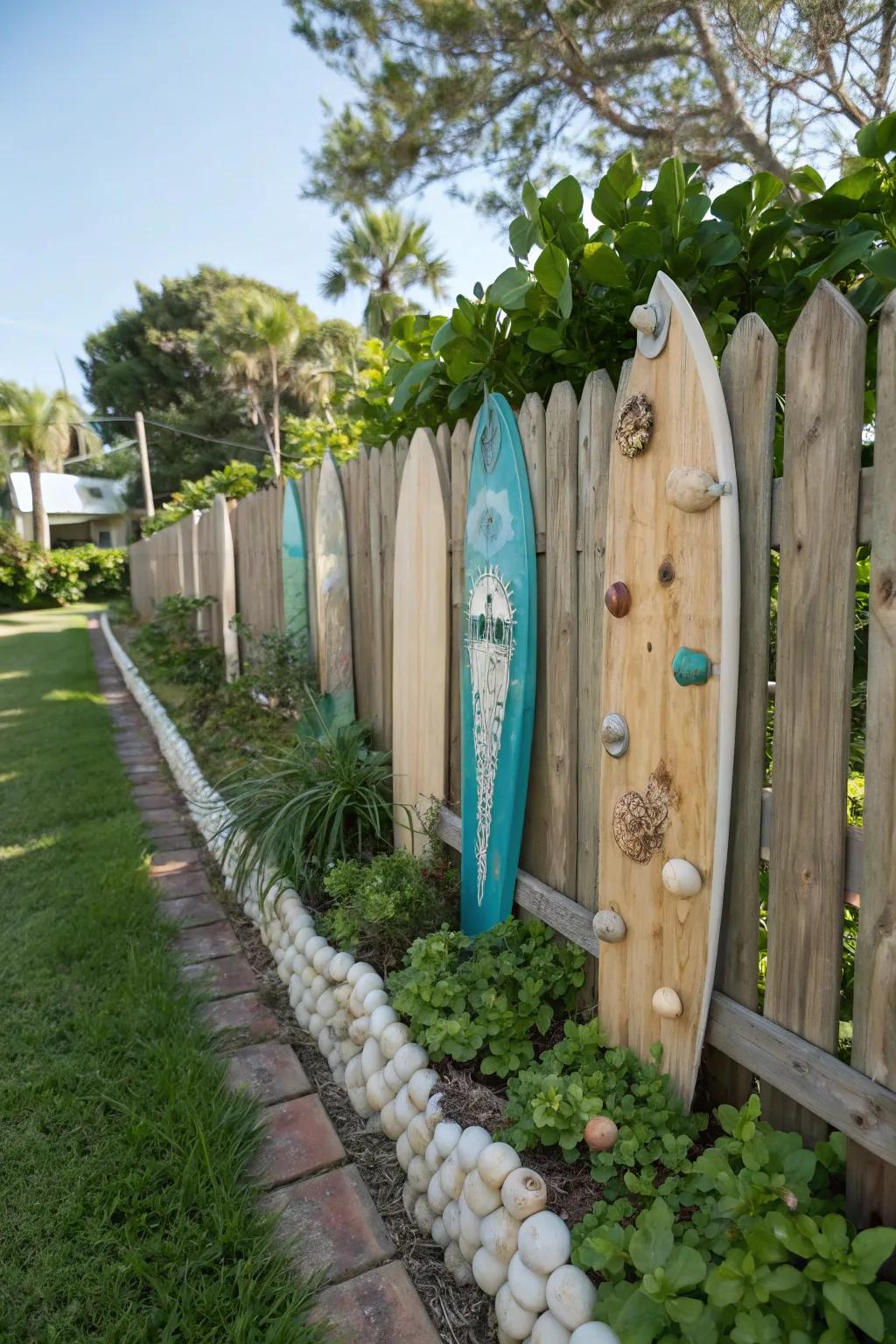 A rustic beach fence adds charm and character to your garden.