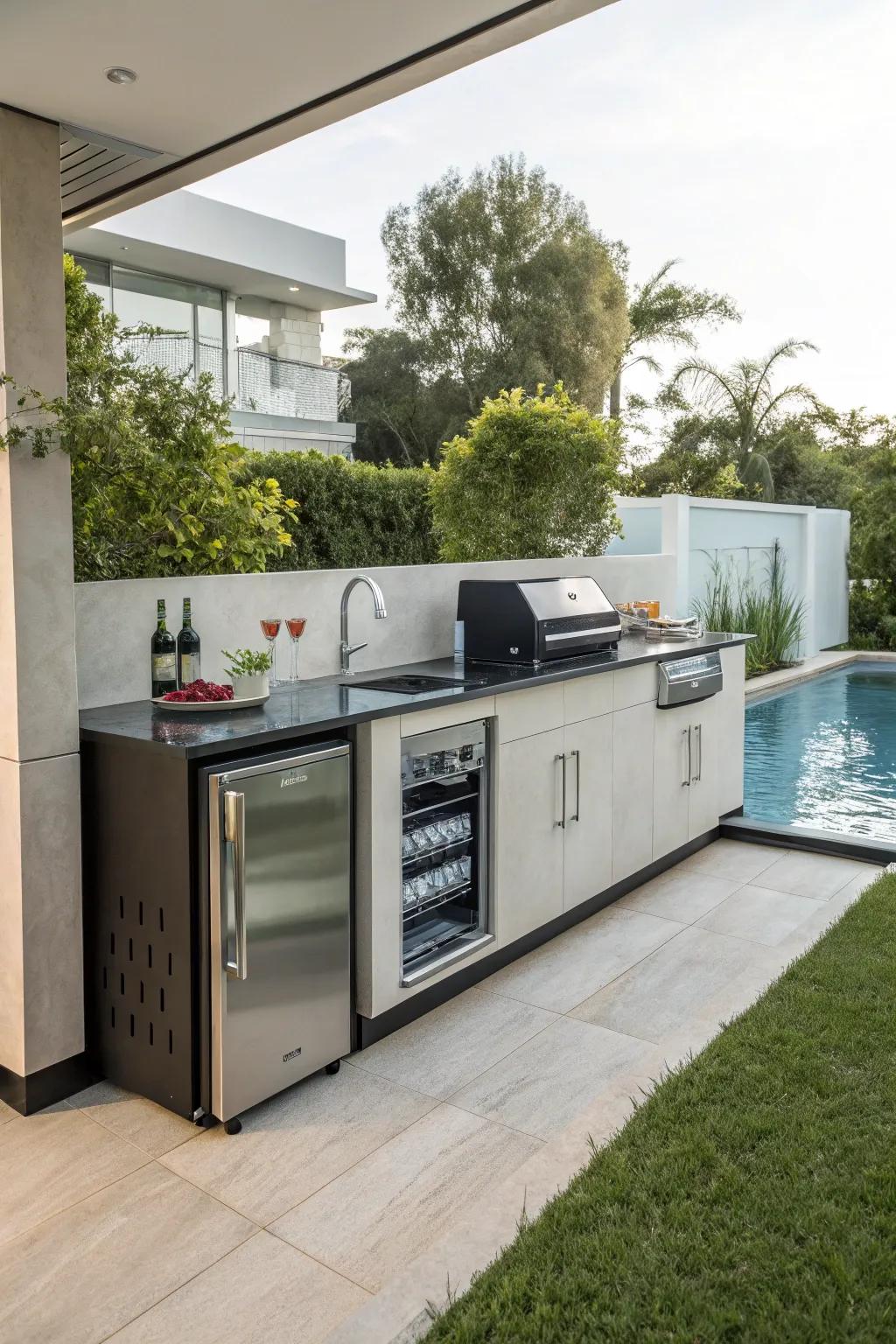 Modern amenities making outdoor cooking a delight.