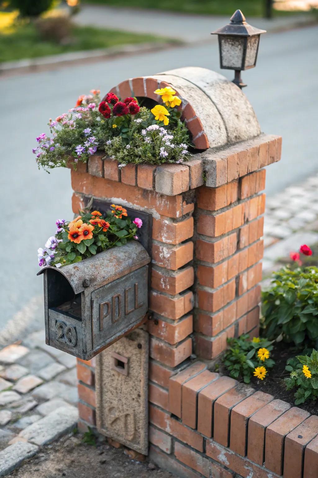 Add a splash of color with a planter box on your mailbox.
