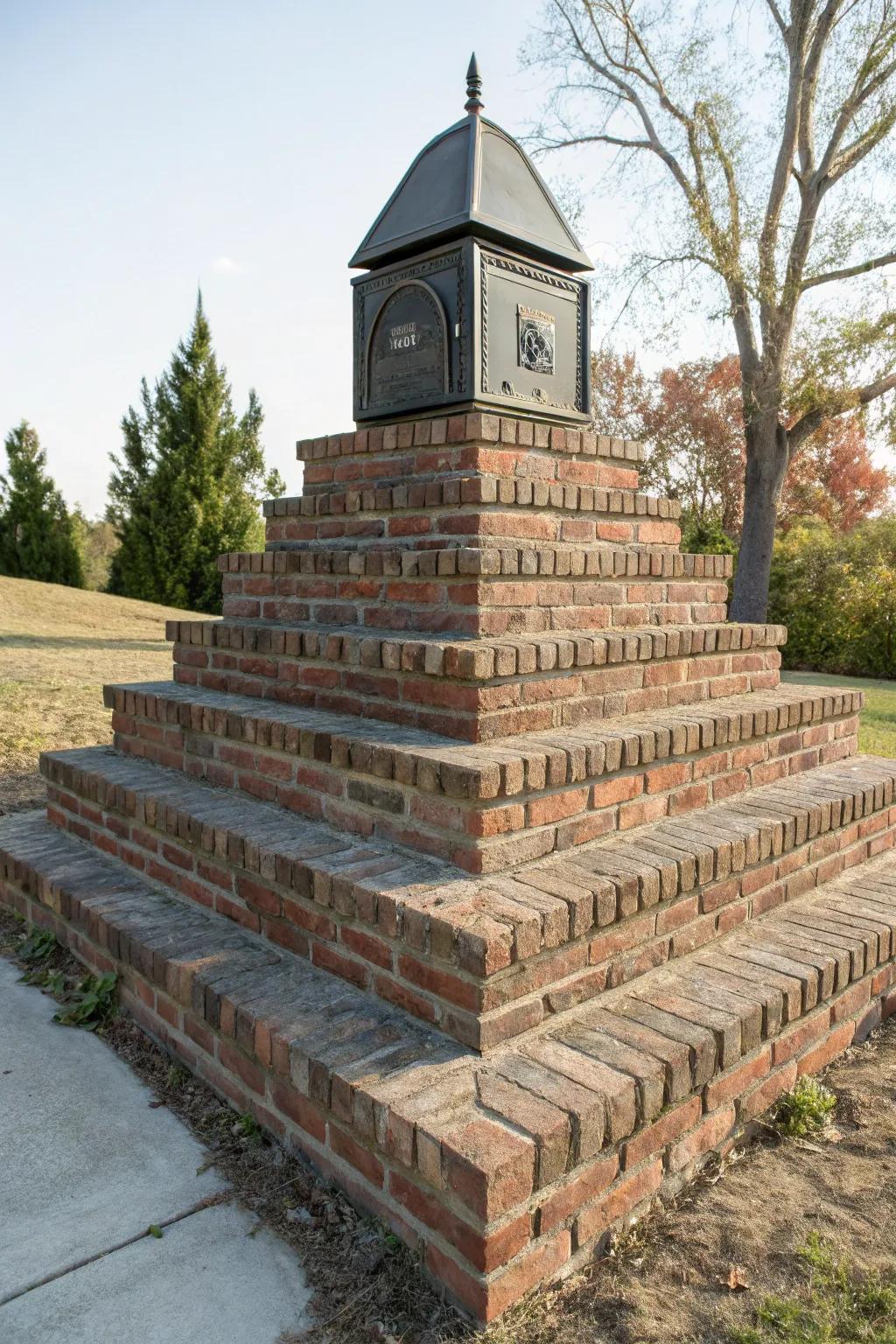 Make a bold statement with a stepped pyramid mailbox.