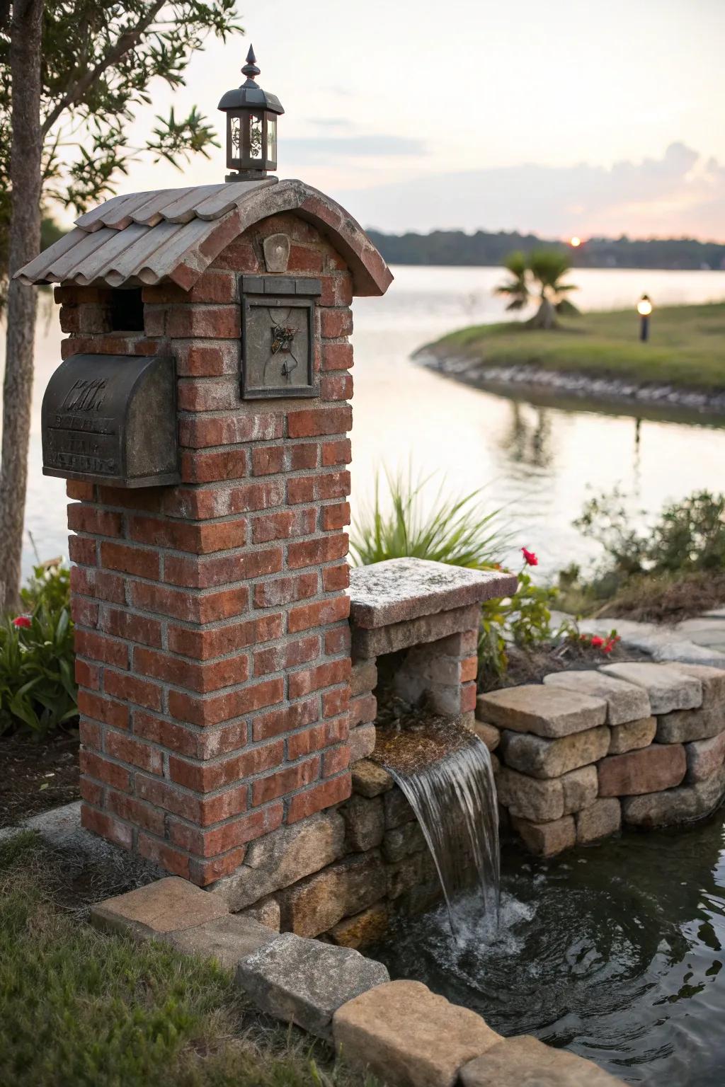 Add tranquility to your entrance with a water feature.