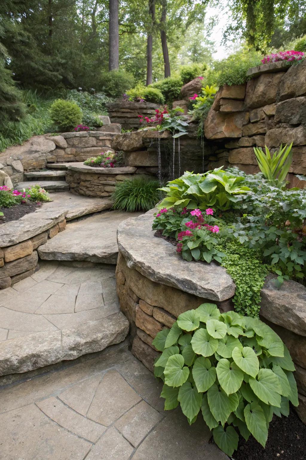 Curved designs bring a sense of flow to garden corners.