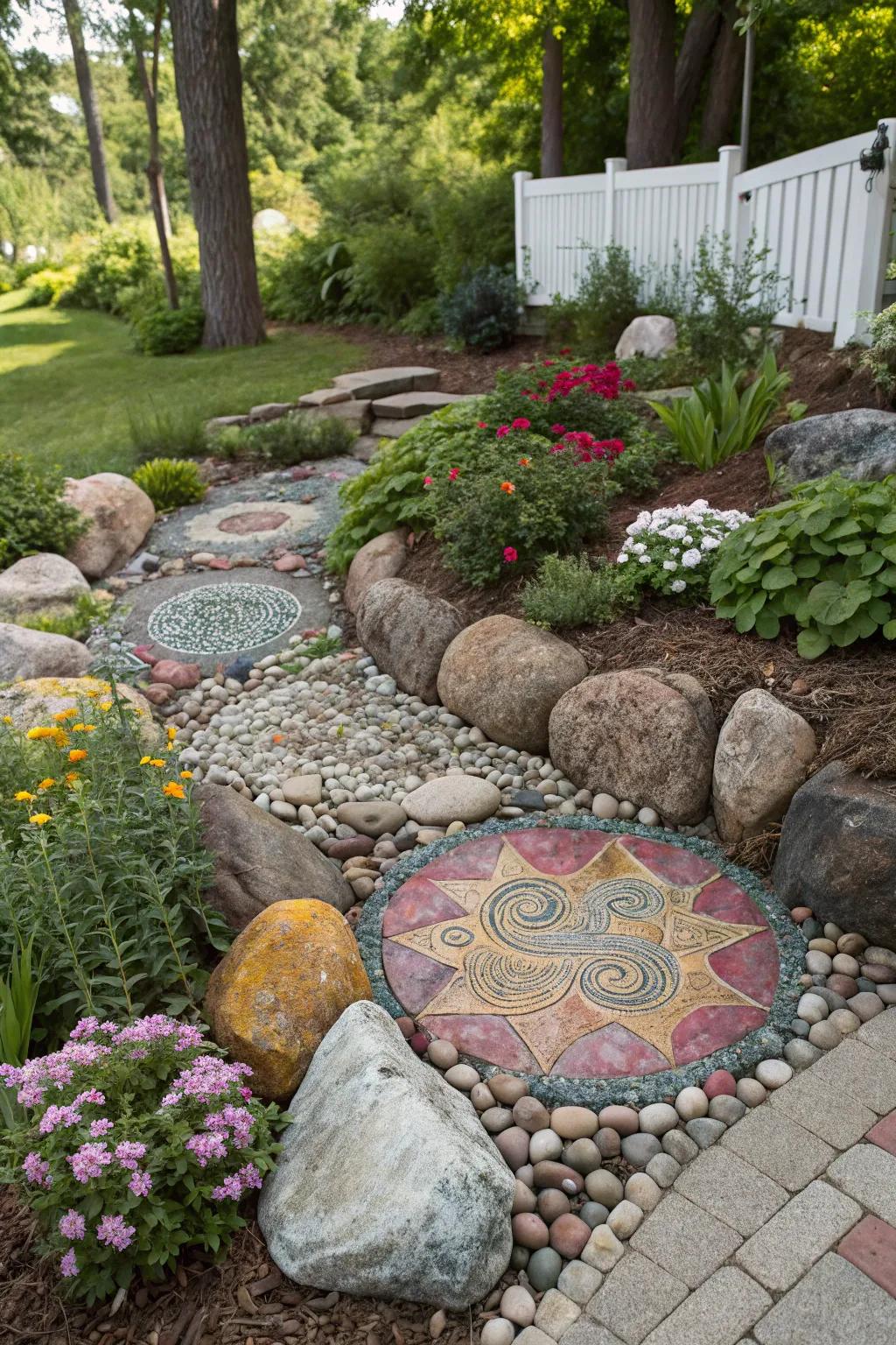 A variety of rock textures creates visual interest.