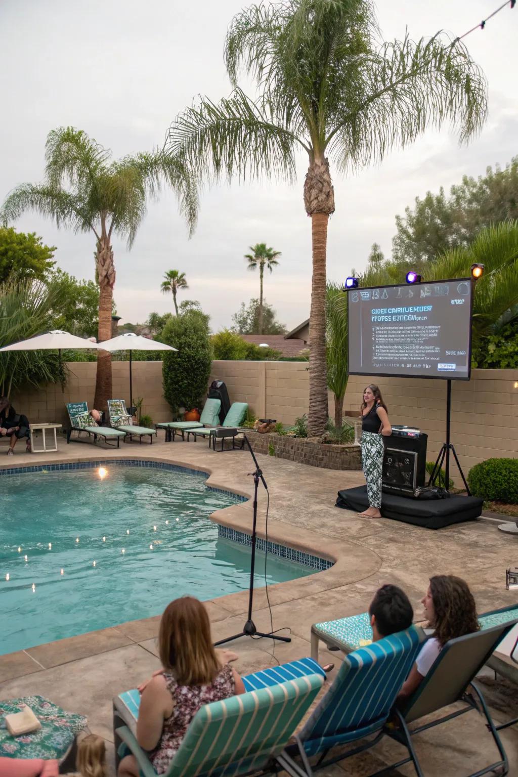 Bring out the star in everyone with poolside karaoke.