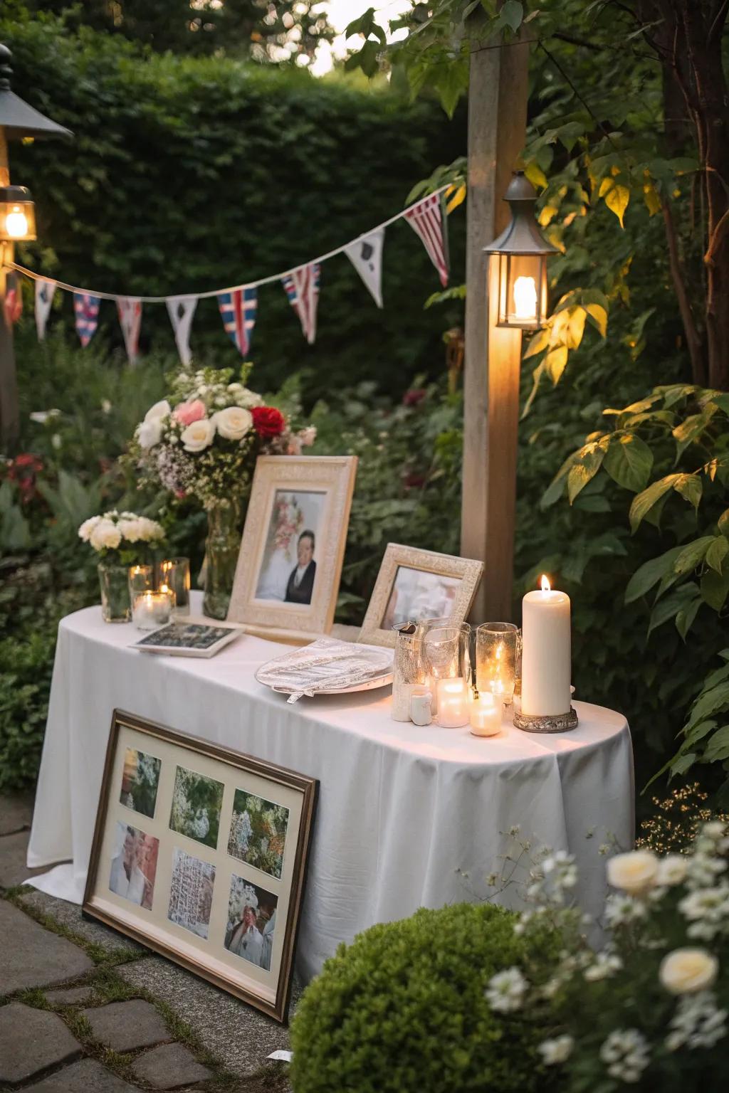 Pay tribute with a heartfelt memorial display.