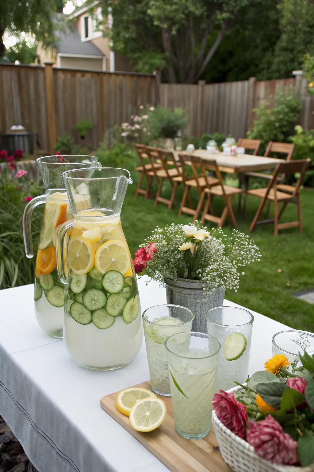 Keep your guests refreshed with a vibrant hydration station.