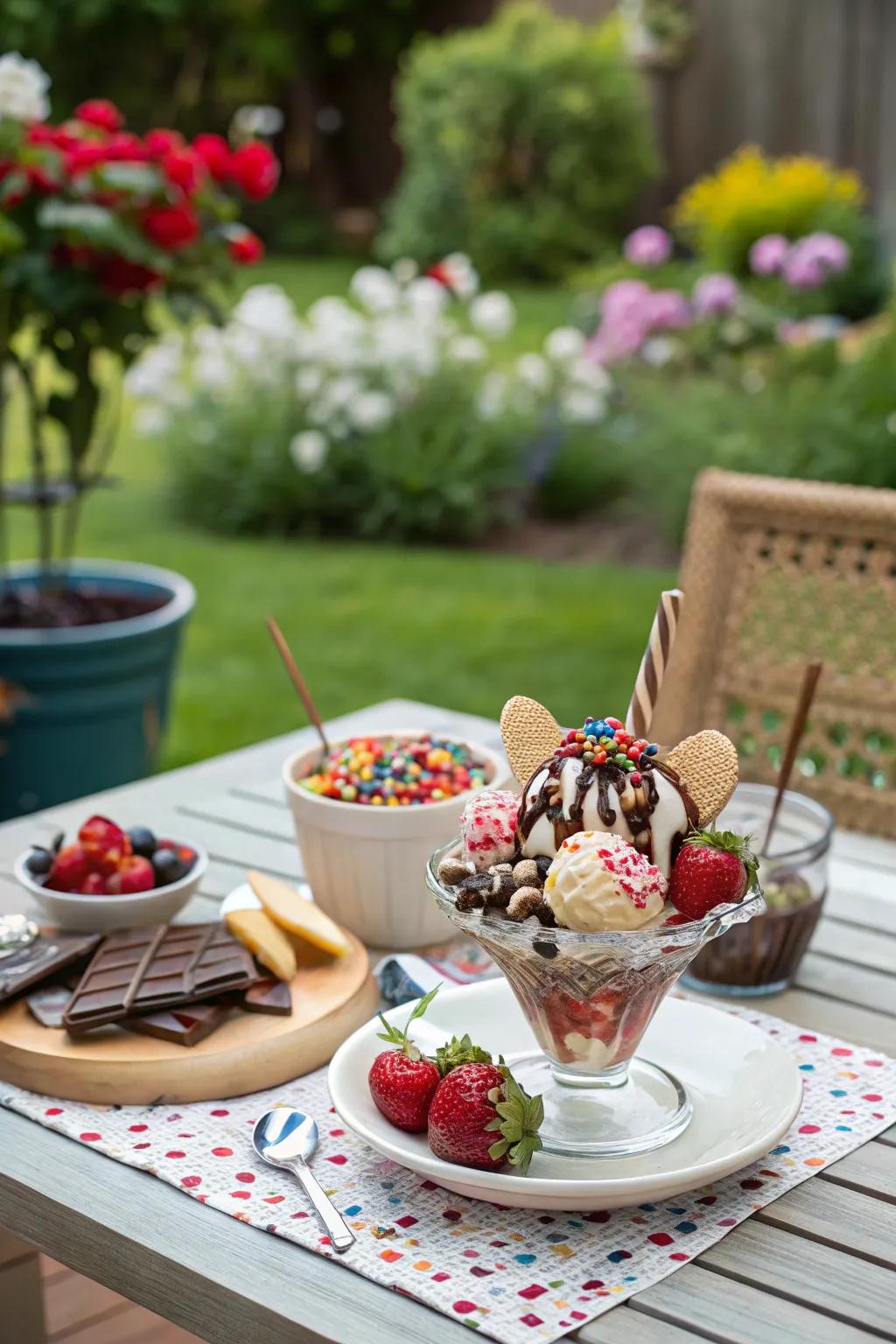 Let your guests indulge with a creative sundae station.