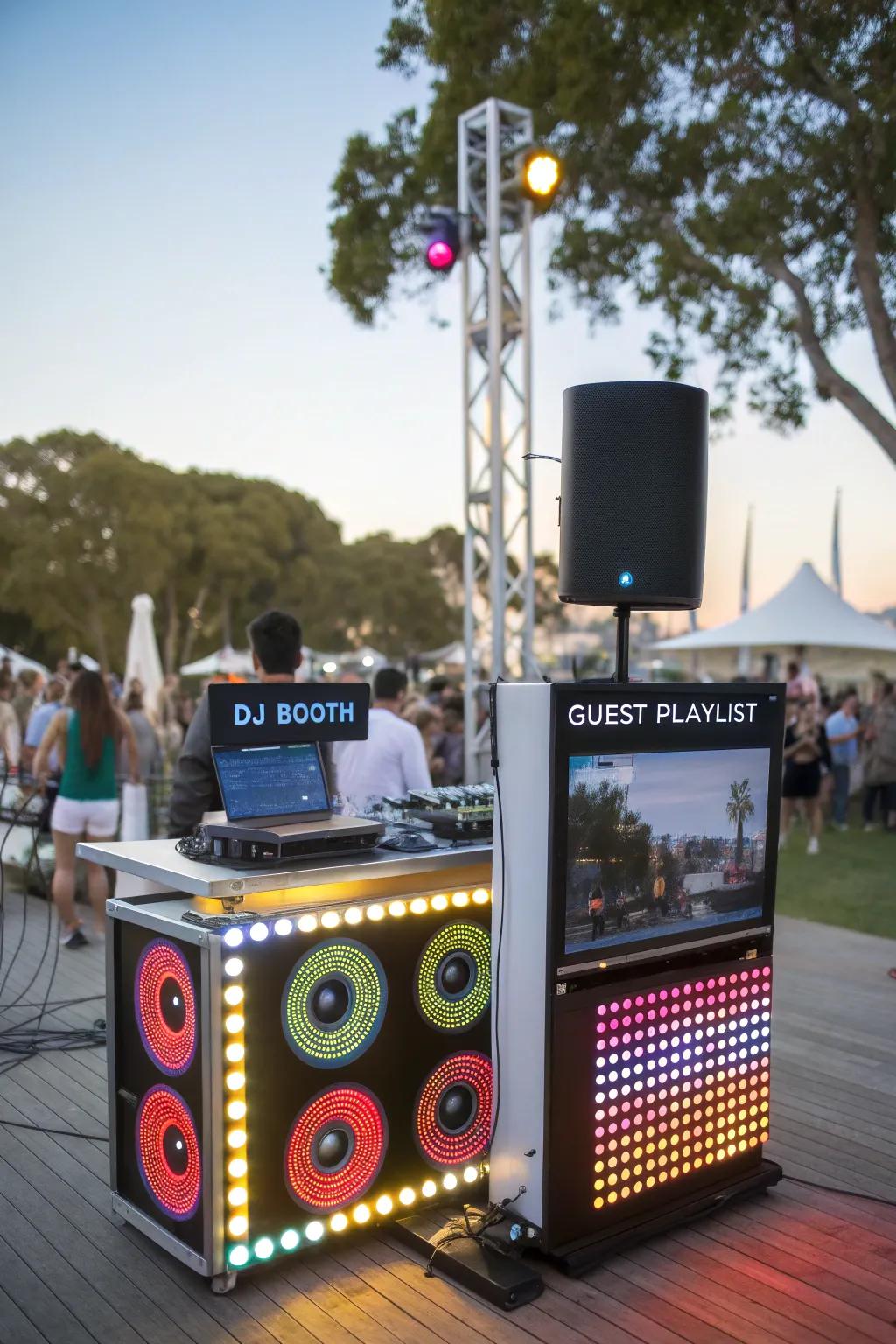 Interactive elements invite guests to be part of the music experience.