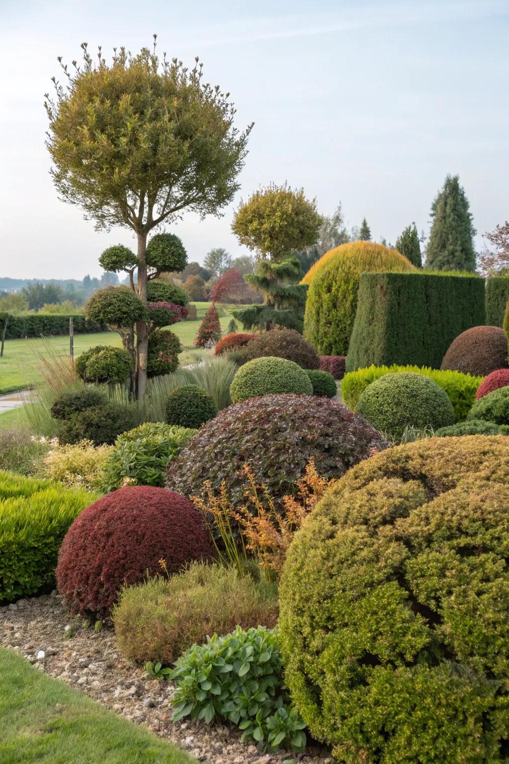 Textured and colorful topiary brings dynamic interest to gardens.