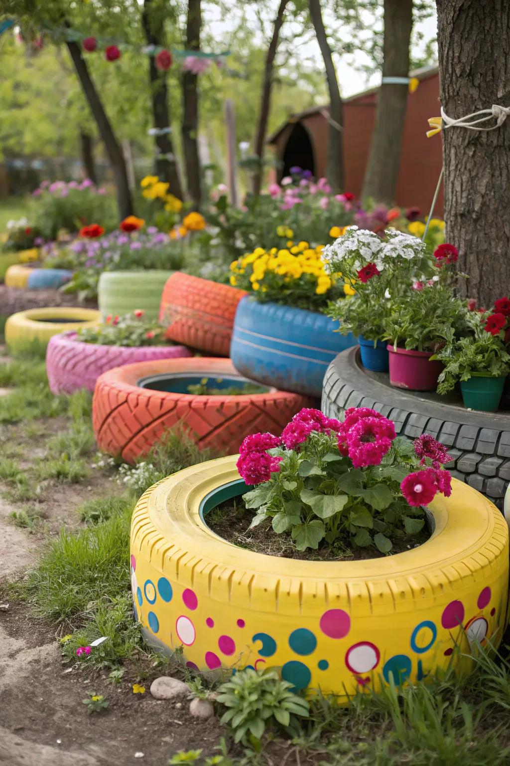 Repurpose old items for unique and artistic planters.