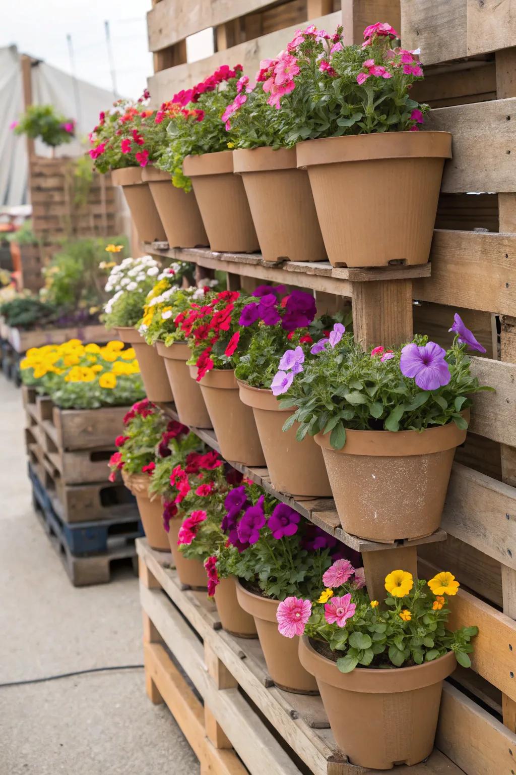 Maximize your space by growing flowers vertically.