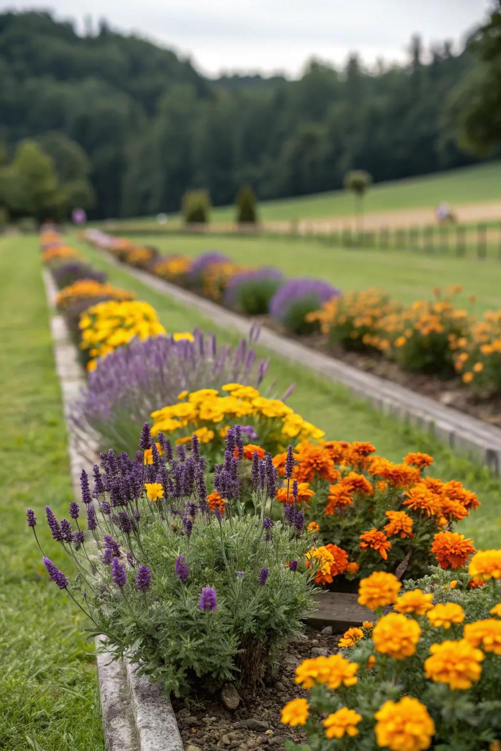 Design small, lush flower beds for a burst of color.