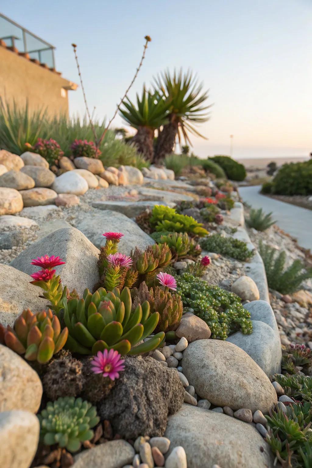 Add texture and interest with a miniature rock garden.