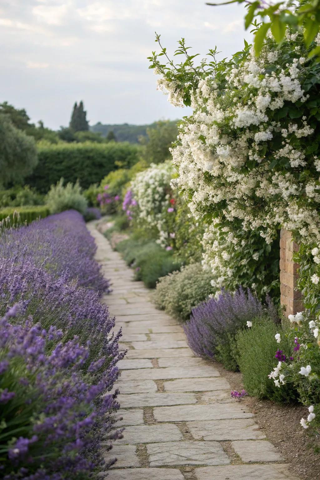 Enhance garden pathways with fragrant blooms.