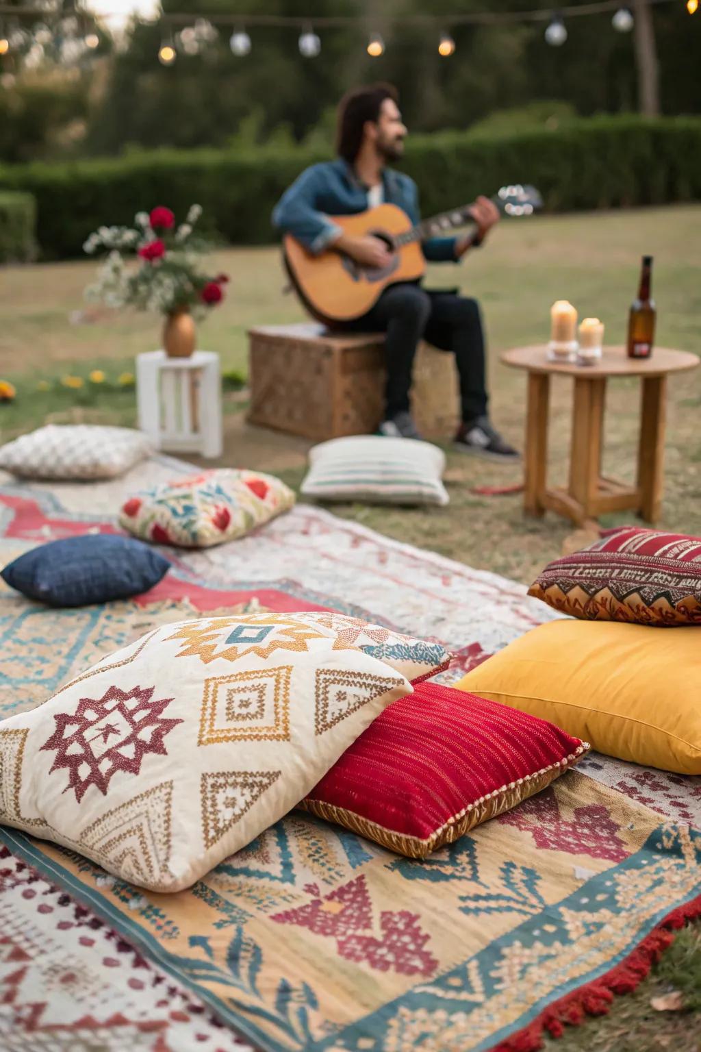 Chill out with a bohemian chic picnic surrounded by friends and nature.