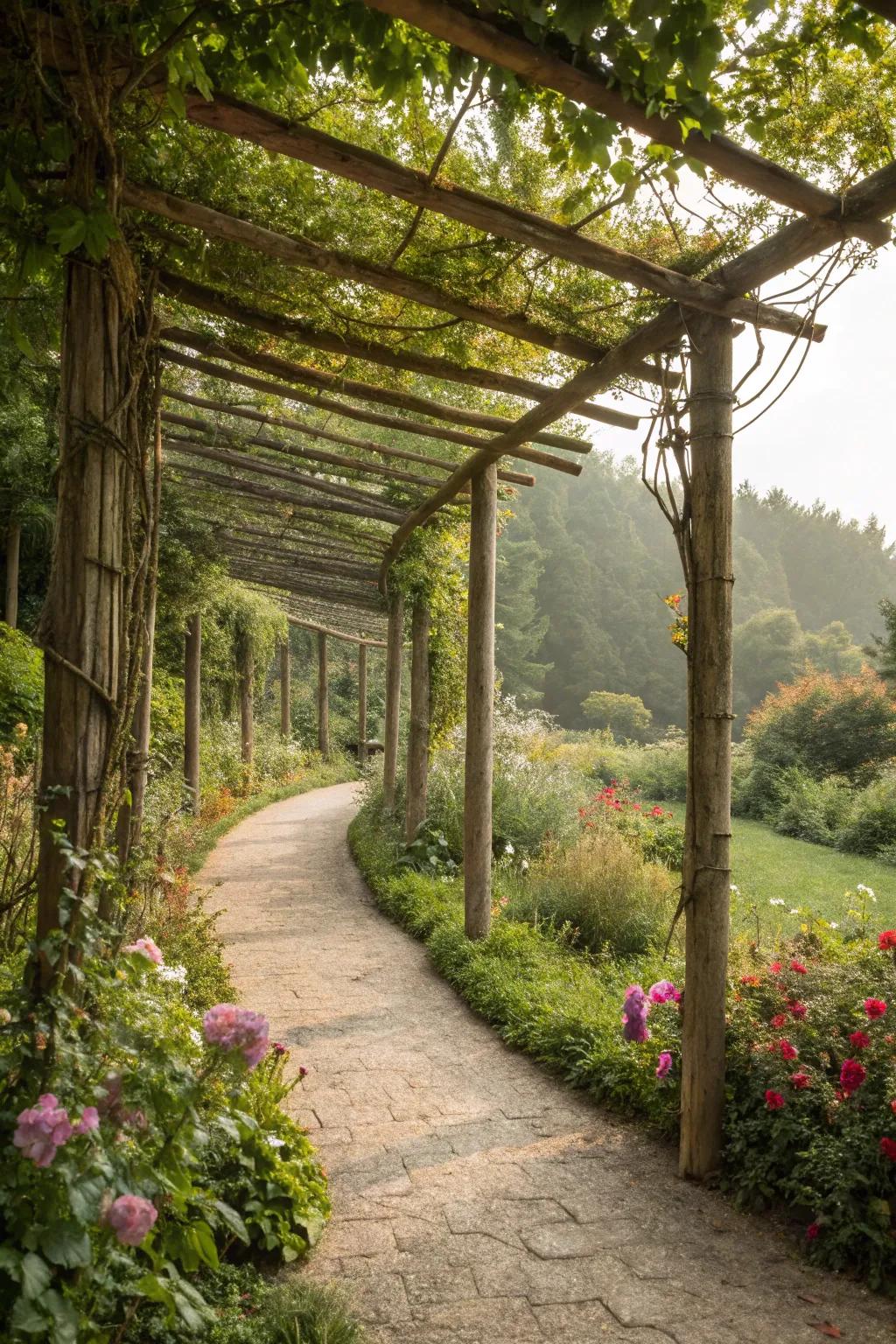 Bamboo gives your pergola an eco-friendly, natural appeal.