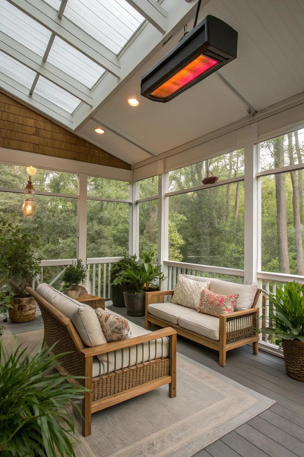 Infrared heaters blend efficiency with modern style.