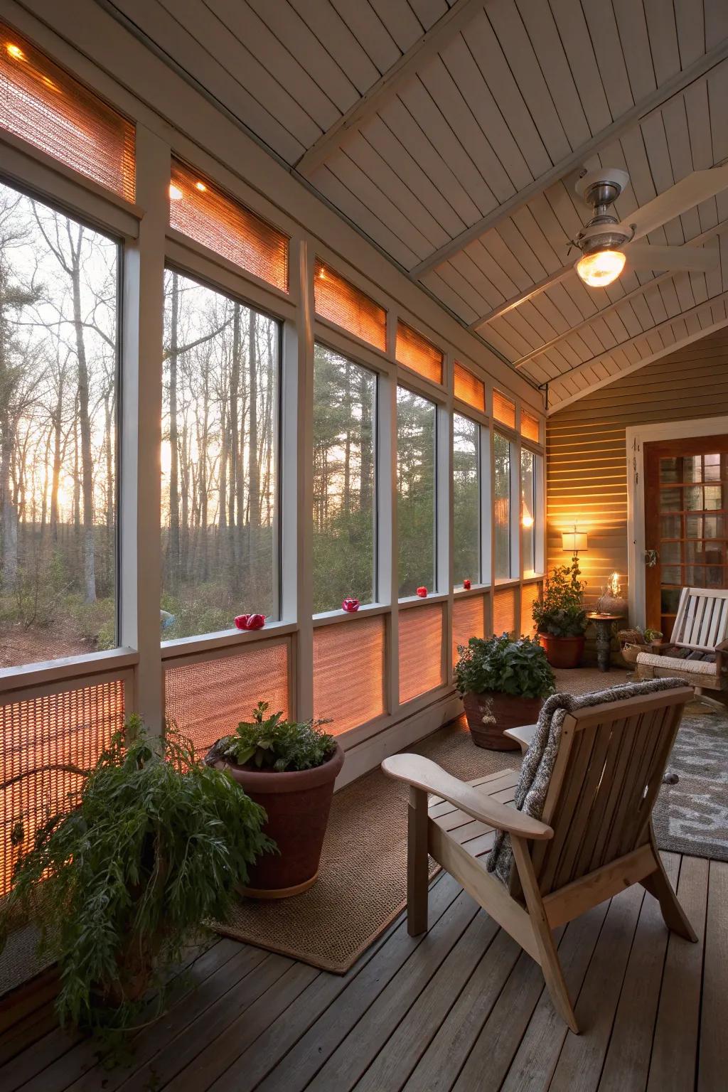 Radiant heat panels offer efficient and discreet heating.