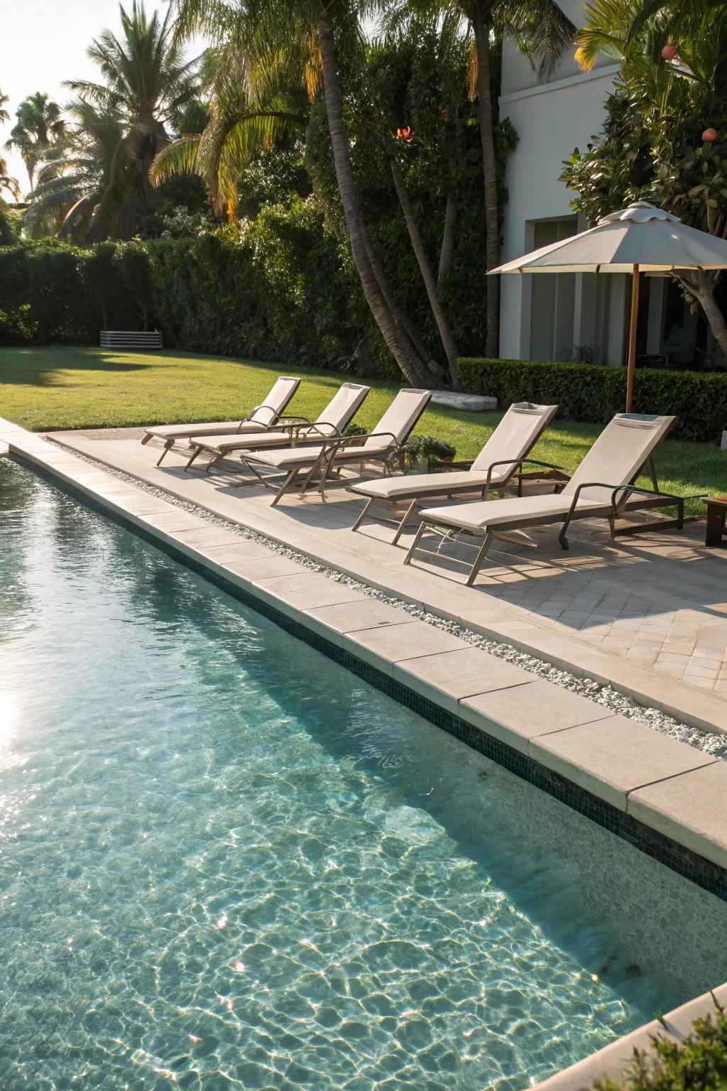 Soak up the sun on a relaxing tanning ledge.