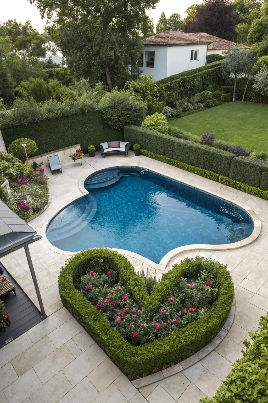 Make a statement with a creatively shaped pool.