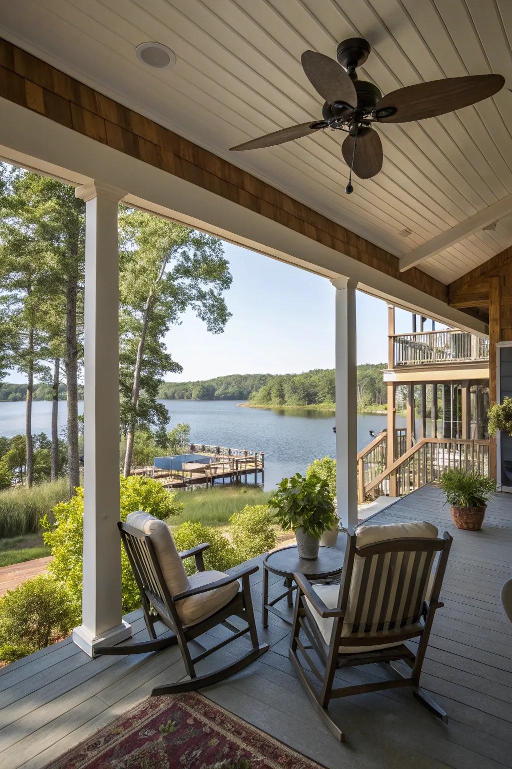 Ceiling fans add comfort and style to your porch.
