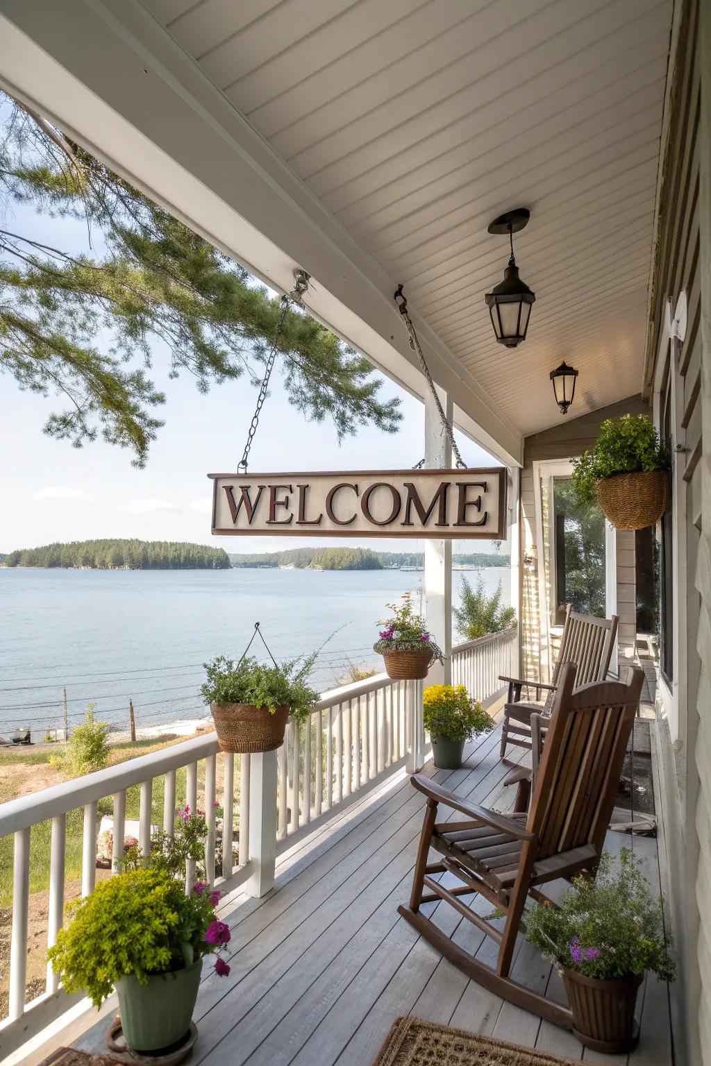 Personalized signs add a warm welcome to your porch.
