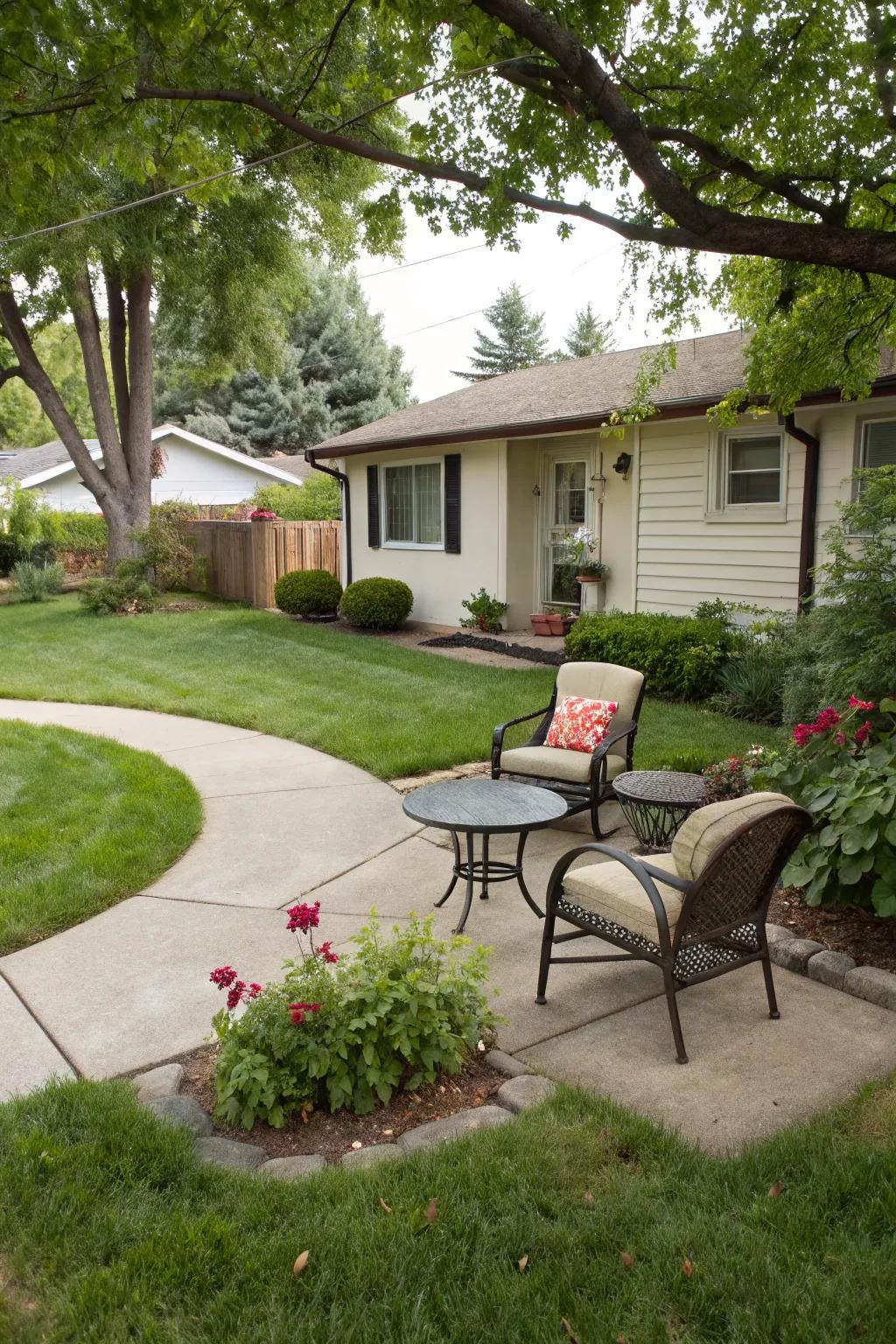 A cozy patio for relaxing and socializing.