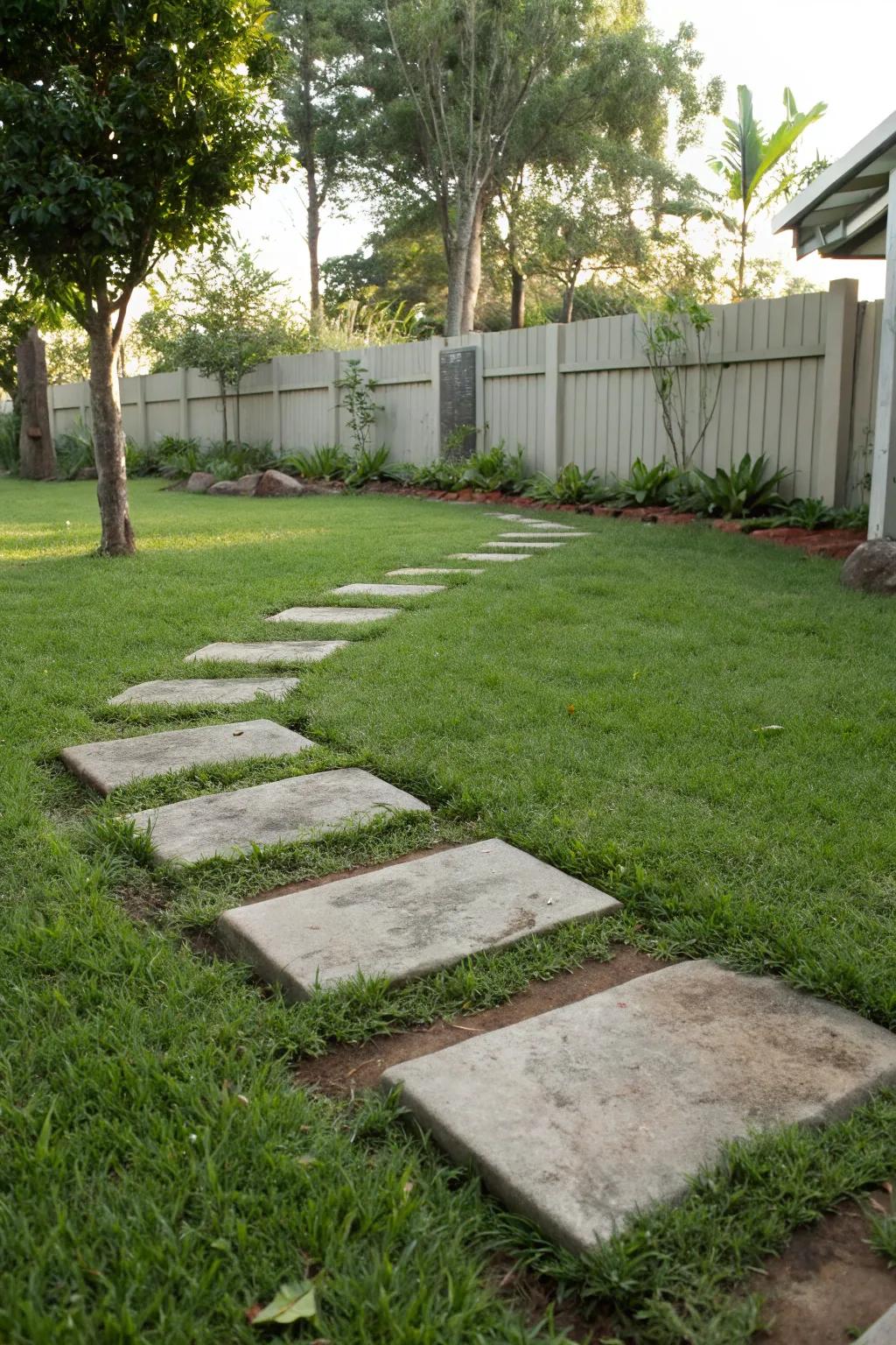 Stepping stones create charming pathways.