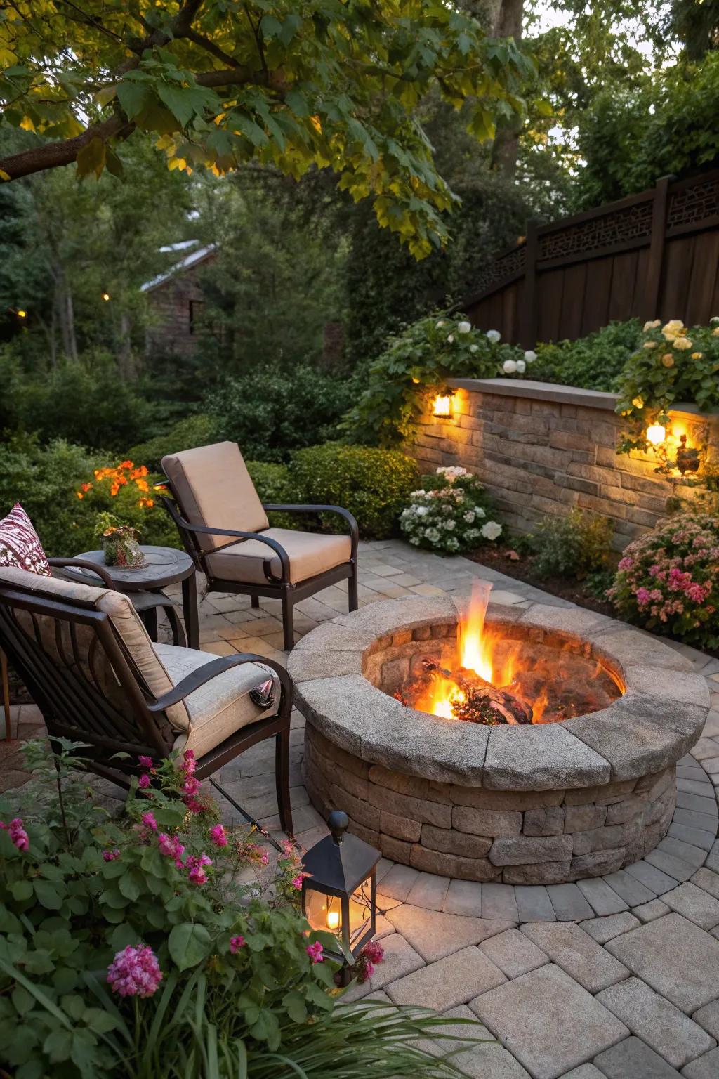 A welcoming firepit area ideal for gathering with friends.