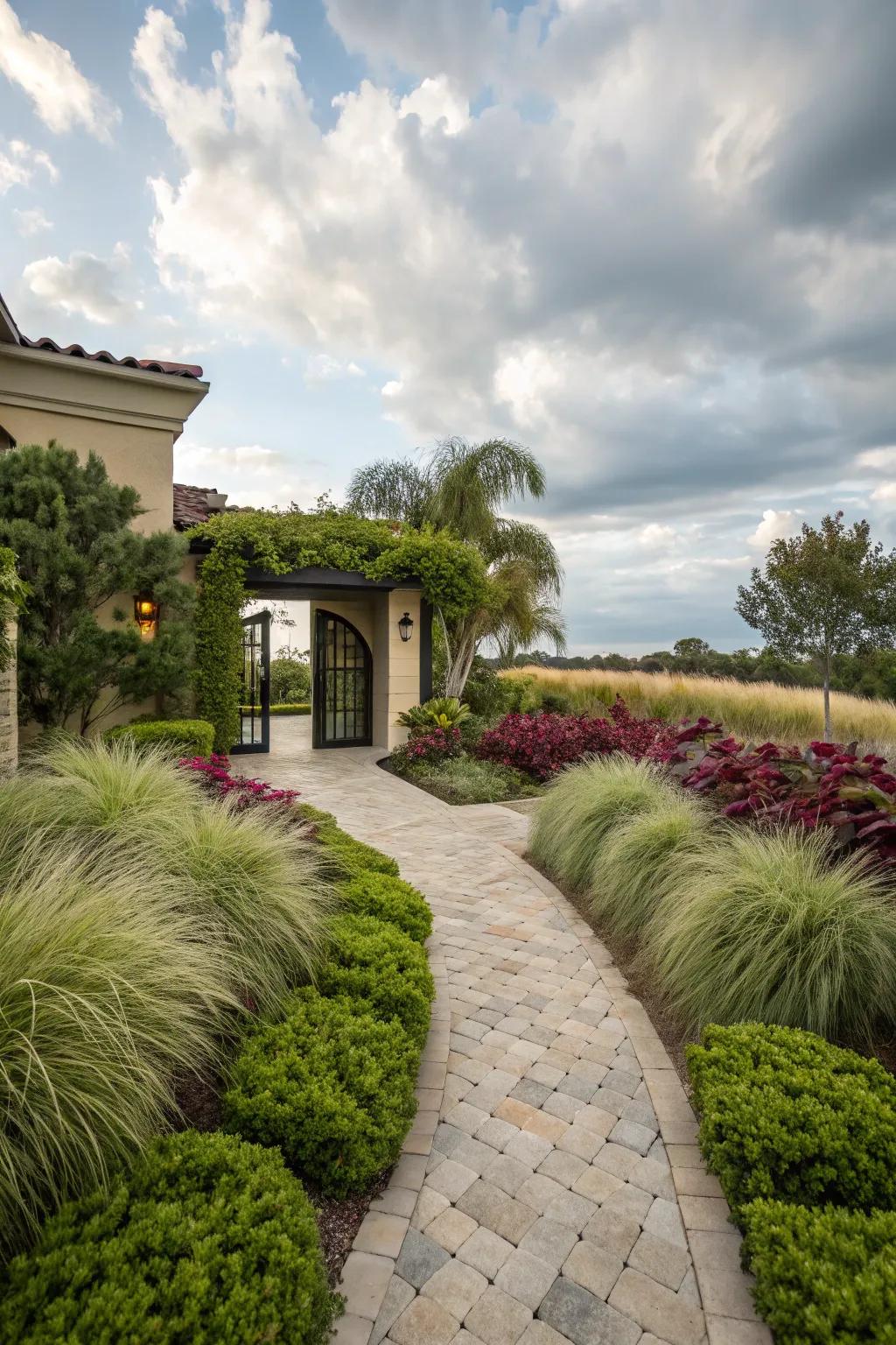 Textured ground covers fill spaces beautifully.