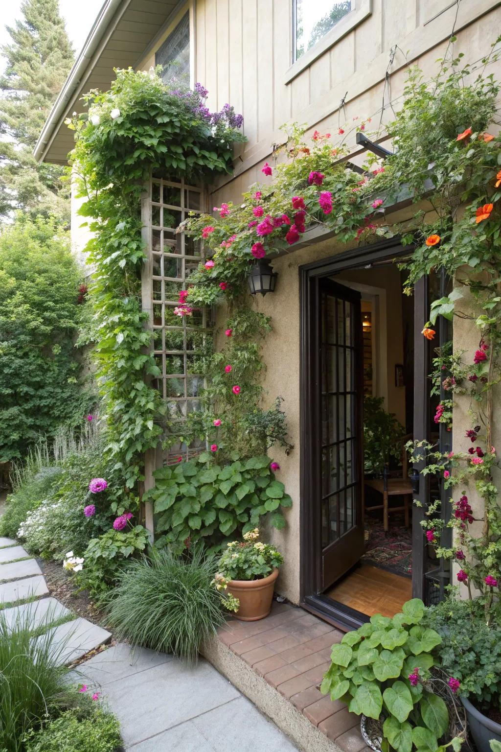 Vertical gardens provide a surprising and stunning entrance feature.